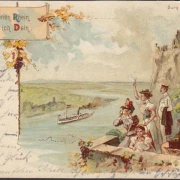 AK Burg Drachenfels, Am schönen Rhein, Gedenk ich Dein, Litho, gelaufen 1898