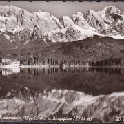 AK Eibsee gegen Waxenstein, Riffelwand und Zugspitze, ungelaufen