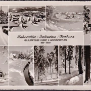 AK Hahnenklee Bockwiese, Kirche und Landschaft im Winter, Foto AK, ungelaufen