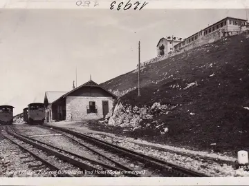 AK St. Wolfgang, Schafberg Zahnradbahn Bahnstation mit Hotel, ungelaufen