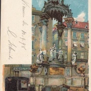 AK Wien, Am Hohenmarkt, Pferdekutsche, gelaufen 1898