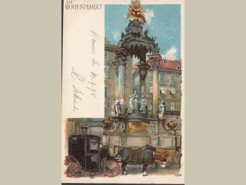 AK Wien, Am Hohenmarkt, Pferdekutsche, gelaufen 1898