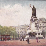 CPA Paris, Ville de Paris, Place de la Republique, Tram, Julemaerke Sanatoriet, 190?