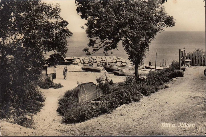 AK Vitt auf Rügen, Strand, Boote, gelaufen 1960