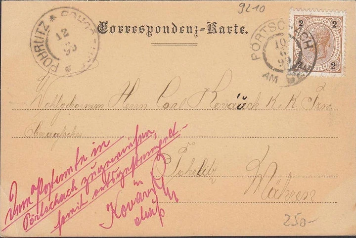 AK Gruss aus St. Martin am Techelsberg, Stadtansicht, Kirche, gelaufen 1899