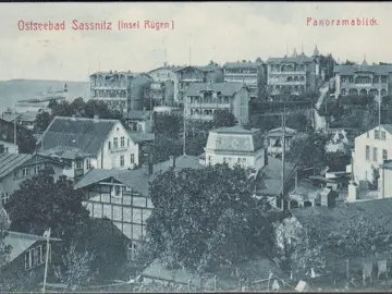 AK Sassnitz, Stadtansicht, Panoramablick, gelaufen 1907