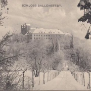 AK Ballenstedt, Schloss Ballenstedt im Winter, gelaufen 1914