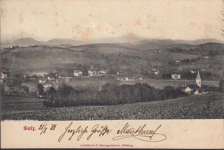 AK Sulz, Stangau, Stadtansicht, gelaufen 1903