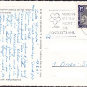 AK Speyer, Dom mit Domgarten, Jugendherberge Am Leinpfad, gelaufen 1963