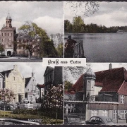 AK Eutin, Voss Haus, Schloss, Marktplatz, Am See, gelaufen 1958