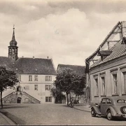 AK Wanzleben, Rathaus, Friseur, Auto, ungelaufen