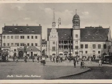 AK Halle (Saale), Rathaus, gelaufen 1946