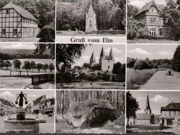 AK Gruß vom Elm, Elmstraße, Elmhaus, Tetzelstein, Reitling, Wasserträger, ungelaufen