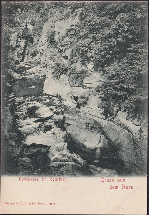 AK Gruss aus dem Harz, Bodekessel im Bodetal, ungelaufen