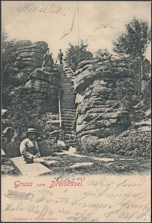 AK Gruss vom Dreisessel, gelaufen 1901