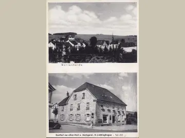 AK Marienheide, Gasthof zur alten Post und Metzgerei H. Lichtinghagen, ungelaufen