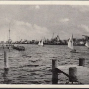 AK Rostock, Am Hafen, Bootsanleger, Segelschiffe, ungelaufen