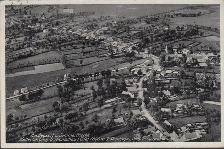 AK Kalterherberg, Fliegeraufnahme, Stadtansicht, gelaufen 1939