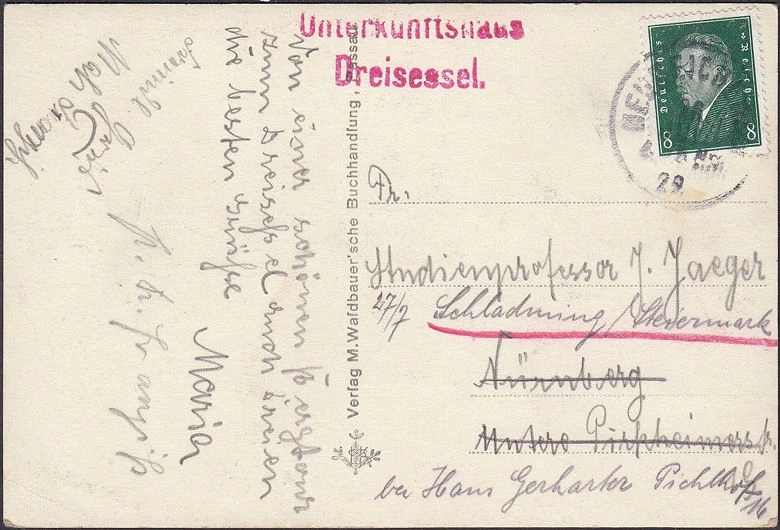 AK Freying Grafenau, Dreisesselfels, Unterkunftshaus Dreisessel, gelaufen 1929