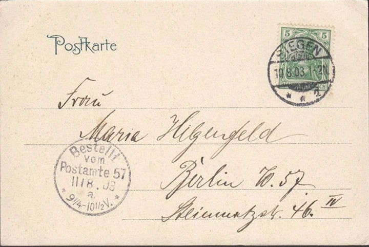 AK Siegen, Kaiserliches Postamt, gelaufen 1903