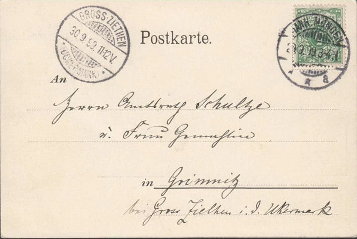 AK Gruss aus Hann. Münden, Stadtansicht, gelaufen 1899