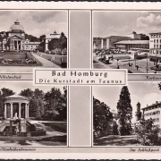 AK Bad Homburg, Kurhaus, Am Schlosspark, Elisabethenbrunnen, gelaufen 1960