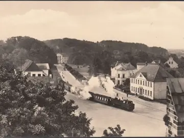 AK Bad Doberan, Stadtansicht, Lokomotive, gelaufen 1962