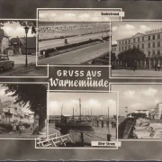 AK Warnemünde, Bahnhof, Strandhotel, Promenade, Am Strom, gelaufen 1967