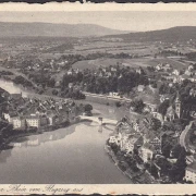 AK Laufenburg, Fliegeraufnahme, Stadtansicht, Brücke, gelaufen 1935