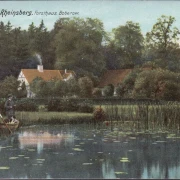 AK Rheinsberg, Forsthaus Boberow, Ruderbootr mit Entenjägern, gelaufen 1906