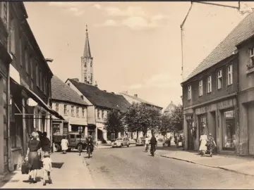 AK Fürtsenberg, Konsum Schuhwaren, Richard Tellner, Straßenansicht, gelaufen 1962