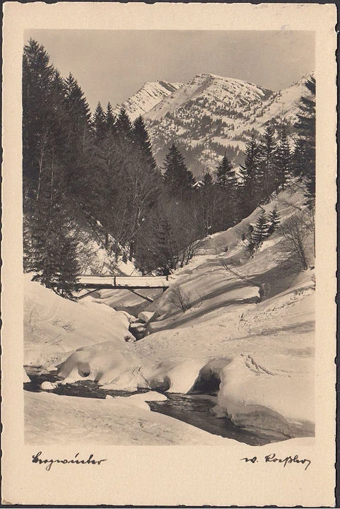 AK Oberstaufen, Jägersteg am oberen Lanzenberg, Rindalphorn, gelaufen 1936