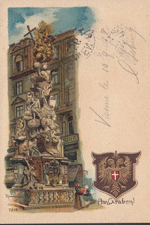 AK Wien, Am Graben, gelaufen 1898