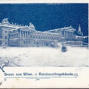 AK Gruss aus Wien, Reichsratsgebäude, gelaufen 1899