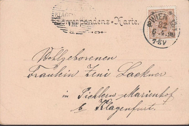 AK Gruss aus Wien, Reichsratsgebäude, gelaufen 1899