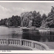 AK Bad Salzuflen, Großer Weiher, gelaufen 1955