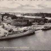 AK Wilhelmshaven, Südstrand, Schiffe, Promenade, gelaufen 1965