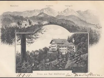 AK Bad Adelholzen, Hotel, Maria Eck, Hochfelln, Hochgern, gelaufen