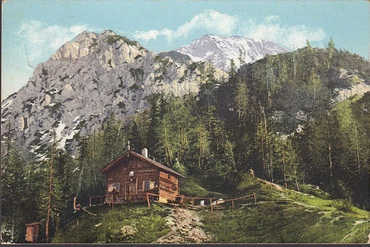 AK Kärnten, Bertahütte am Mittagskogel, gelaufen 1913