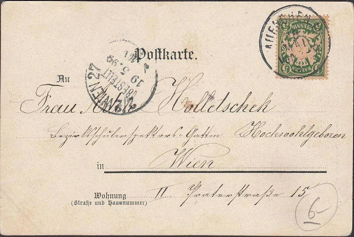 AK Wöthersee, S. Röserl vom Wörthersee, Liederkarte, gelaufen 1899