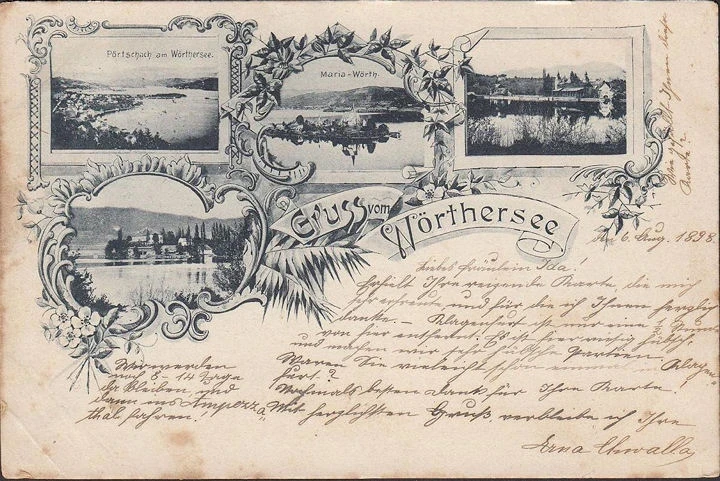 AK Gruss vom Wöthersee, Pörtschach, Maria Wörth, gelaufen 1898