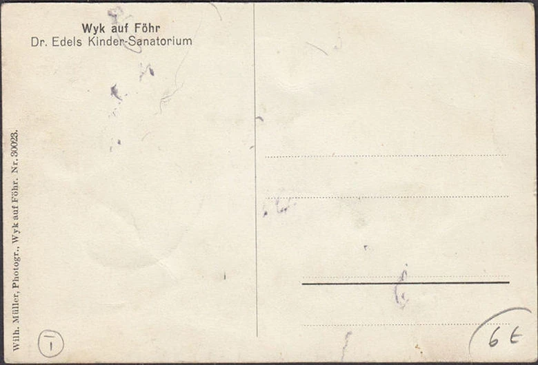AK Wyk auf Föhr, Dr. Edels Kinder Sanatorium, ungelaufen
