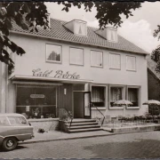 AK Burg auf Fehmarn, Cafe und Konditorei Börke, gelaufen 1960