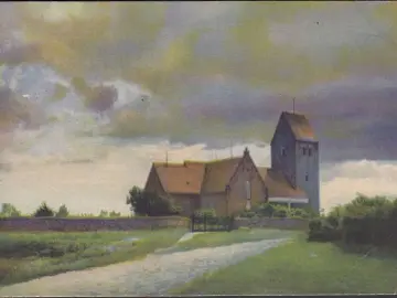 AK Boldixum auf Föhr, Kirche, Photochrome, gelaufen 1934