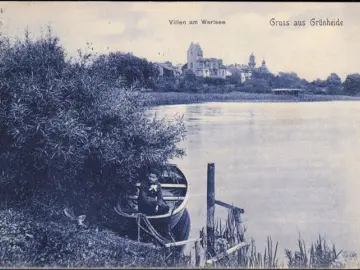 AK Gruss aus Grünheide, Villen am Werlsee, gelaufen 1920