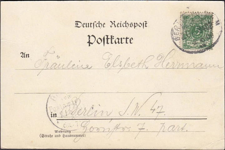 AK Gruss aus Glienicke, Jagdschloss, Bahnpost, gelaufen 1900