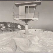 AK Bansin, Strand, Winterspaziergang, gelaufen 1982