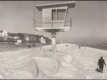 AK Bansin, Strand, Winterspaziergang, gelaufen 1982