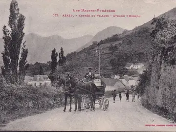 CPA Asaps, Entree du Village, Avenue d Orloron, cirular 1918